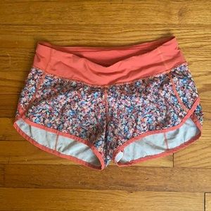 lululemon athletica Coral and Floral Athletic Shorts
